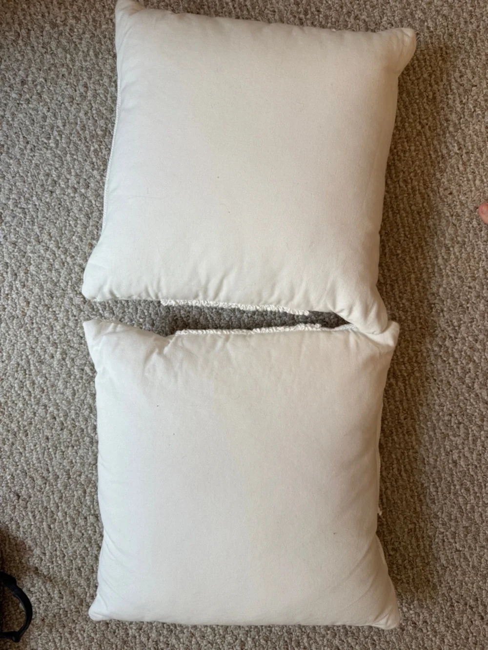 Neutral Cream Decorative Throw Pillow with Textured Center